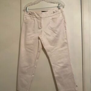 New York & Company (7th Avenue Suiting Collection) Off White Classic Crop Pants,